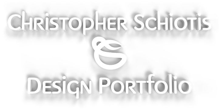 Christopher Schiotis Design Portfolio with custom logo