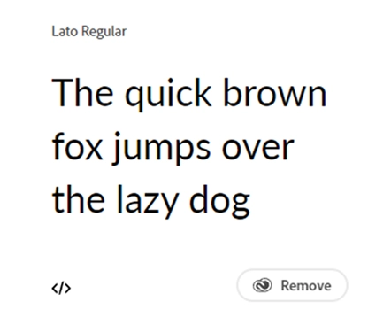 Screenshot of Adobe fonts Lato regular